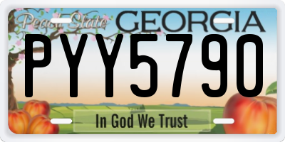 GA license plate PYY5790