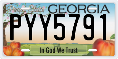 GA license plate PYY5791