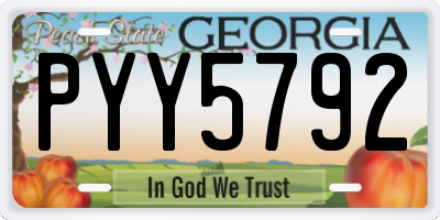 GA license plate PYY5792