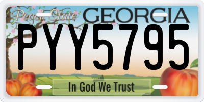 GA license plate PYY5795