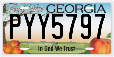 GA license plate PYY5797