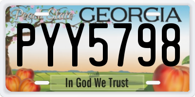 GA license plate PYY5798