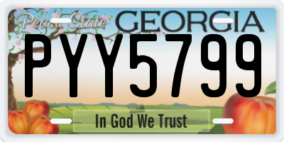 GA license plate PYY5799