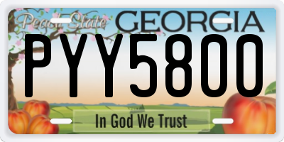 GA license plate PYY5800