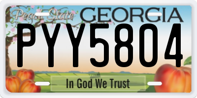 GA license plate PYY5804