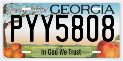 GA license plate PYY5808