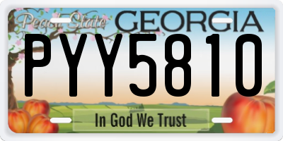 GA license plate PYY5810