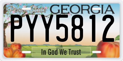 GA license plate PYY5812