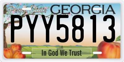 GA license plate PYY5813