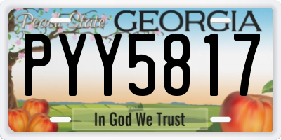 GA license plate PYY5817