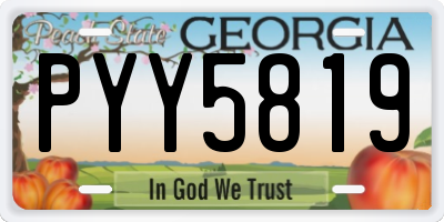 GA license plate PYY5819