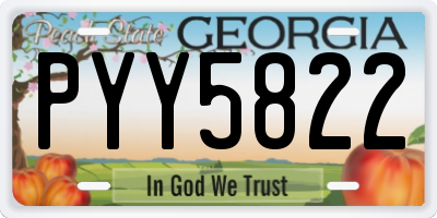 GA license plate PYY5822