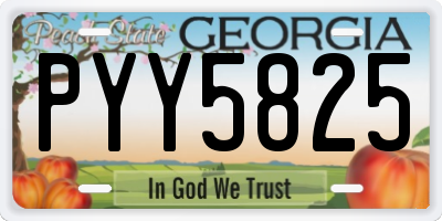 GA license plate PYY5825