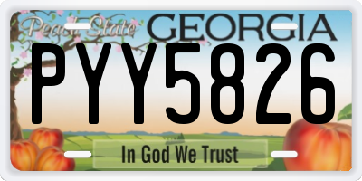 GA license plate PYY5826