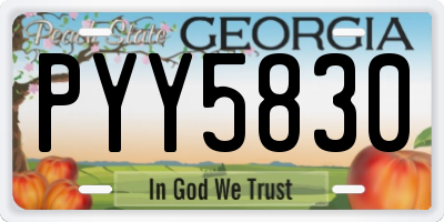 GA license plate PYY5830