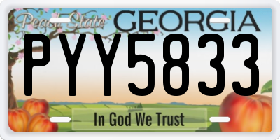 GA license plate PYY5833