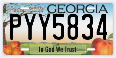 GA license plate PYY5834