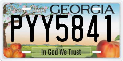 GA license plate PYY5841
