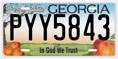 GA license plate PYY5843