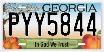 GA license plate PYY5844