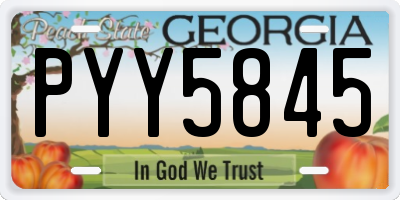 GA license plate PYY5845