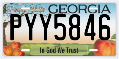 GA license plate PYY5846