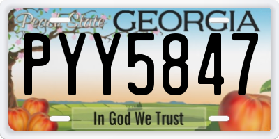 GA license plate PYY5847
