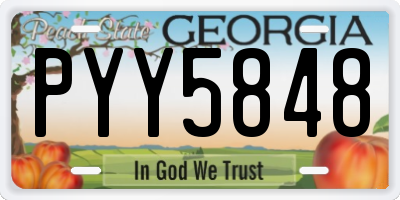 GA license plate PYY5848
