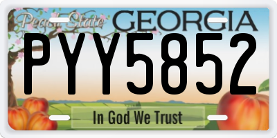 GA license plate PYY5852
