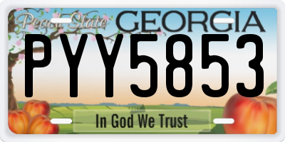 GA license plate PYY5853