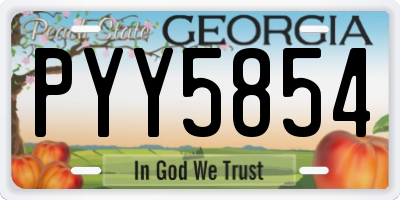 GA license plate PYY5854