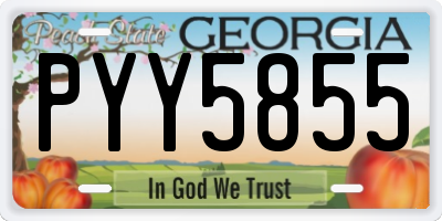GA license plate PYY5855
