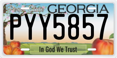 GA license plate PYY5857