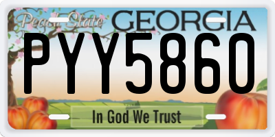 GA license plate PYY5860