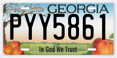GA license plate PYY5861
