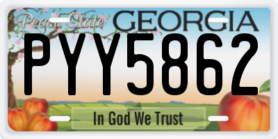 GA license plate PYY5862