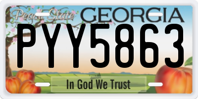 GA license plate PYY5863