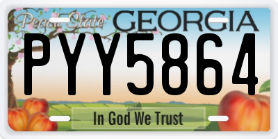 GA license plate PYY5864