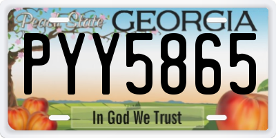 GA license plate PYY5865
