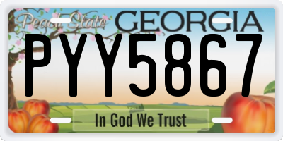 GA license plate PYY5867