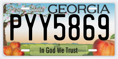 GA license plate PYY5869