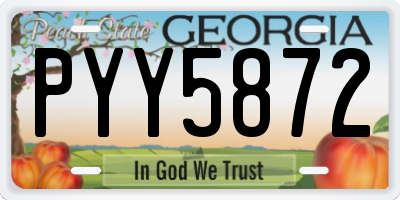GA license plate PYY5872