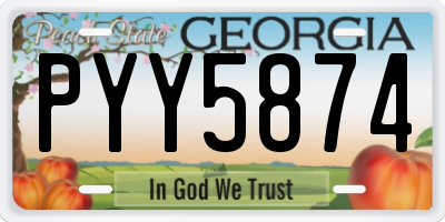 GA license plate PYY5874