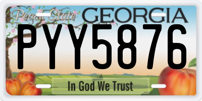 GA license plate PYY5876
