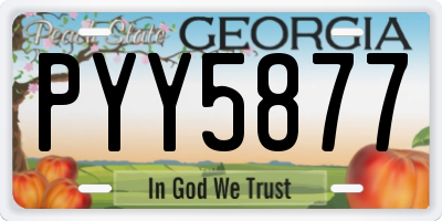 GA license plate PYY5877