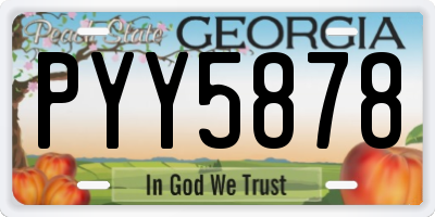 GA license plate PYY5878