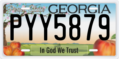 GA license plate PYY5879