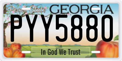 GA license plate PYY5880