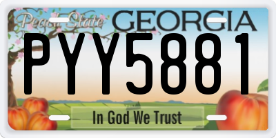GA license plate PYY5881