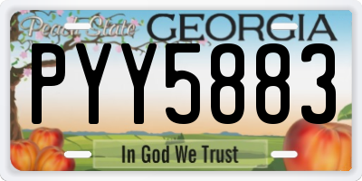 GA license plate PYY5883